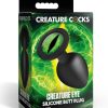 Creature Cocks Green Eye Silicone Butt Plug - Medium - Black/Green