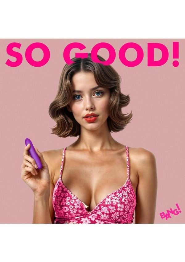Bang Tapered Flexible Silicone Rechargeable Bullet - Purple - Image 4