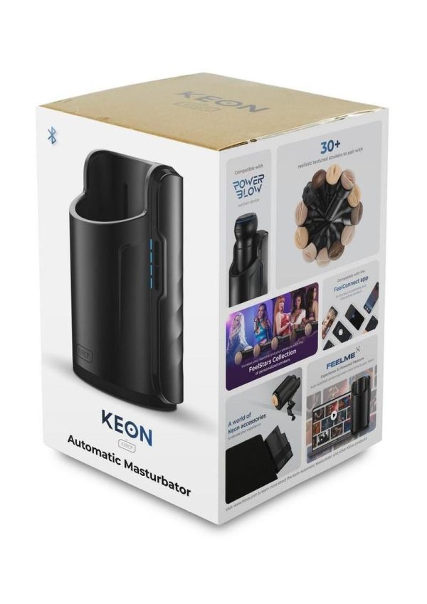Keon Automatic Rechargeable Masturbator - Stroker Not Included - Black - Image 4