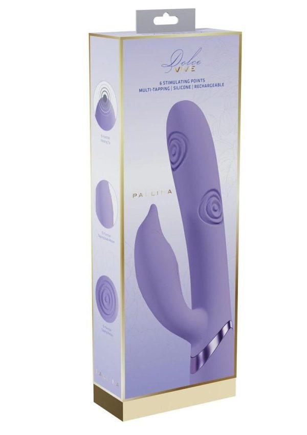 VIVE Pallina Rechargeable Silicone Triple Motor G-Spot VIbrating and Tapping Beads Clit Stimulator - Lavender