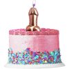 Glitterati Metallic Balloon Cake Candle - Rose Gold