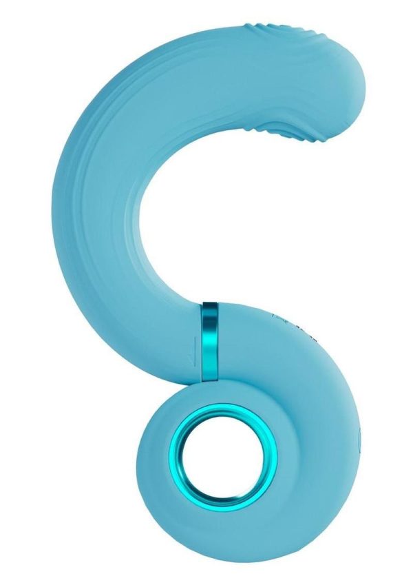 LoveLine Tic-tac Tapping Swirl Rechargeable Silicone Vibrator - Blue - Image 2