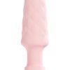 Loveline Velvet Silicone Rechargeable Vibrating Anal Plug with Remote Control - Pink - Image 3