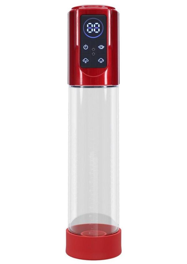 Pumped MegaLift 6 Function Automatic Rechargeable Penis Pump - Metallic Red
