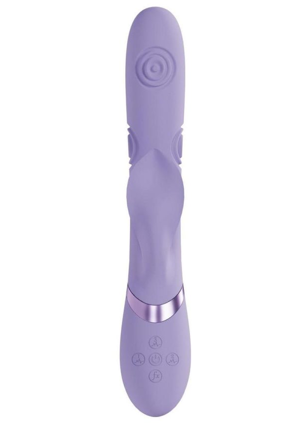 Vive Fronda Silicone Rechargeable Triple Motor G-Spot Vibrating and Tapping Leaf Clit Stimulator - Lavender - Image 3