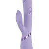 Vive Fronda Silicone Rechargeable Triple Motor G-Spot Vibrating and Tapping Leaf Clit Stimulator - Lavender - Image 4