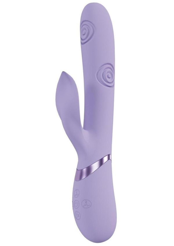 Vive Fronda Silicone Rechargeable Triple Motor G-Spot Vibrating and Tapping Leaf Clit Stimulator - Lavender - Image 4