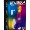 RealRock Vibrating LED Wireless Rechargeable Remote Control Cock with Balls 8in - Clear