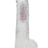 RealRock Vibrating LED Wireless Rechargeable Remote Control Cock with Balls 8in - Clear - Image 3