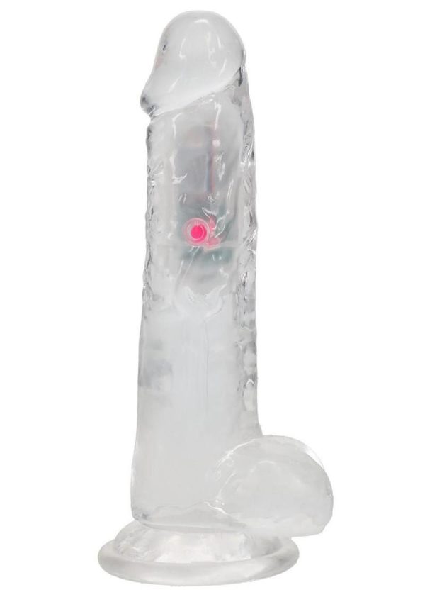 RealRock Vibrating LED Wireless Rechargeable Remote Control Cock with Balls 8in - Clear - Image 3