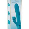 Vive Fiore Silicone Rechargeable Triple Motor G-Spot Air Wave VIbrating and Tapping Flared Clit Stimulator - Blue