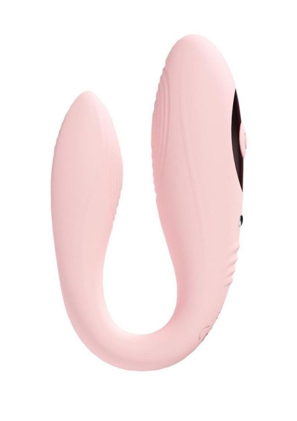 Loveline Charme Dual Motor Silicone Rechargeable Vibrator with Remote Control - Pink - Image 3
