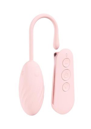 Loveline Felicite 10 Function Silicone Rechargeable Egg Vibe with Remote Control - Pink