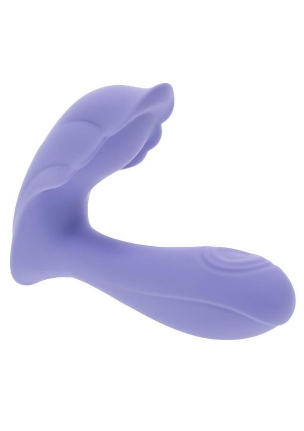 Playboy Lilac Fantasy Rechargeable Silicone Tapping Dual Vibrator with Remote - Purple - Image 3
