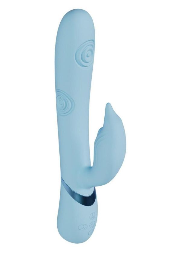 Vive Pallina Rechargeable Silicone Triple Motor G-Spot VIbrating and Tapping Beads Clit Stimulator - Blue - Image 4