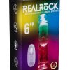 RealRock Vibrating LED Wireless Rechargeable Remote Control Straight Cock 6in - Clear