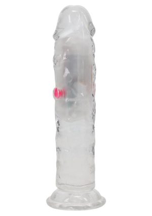 RealRock Vibrating LED Wireless Rechargeable Remote Control Straight Cock 6in - Clear