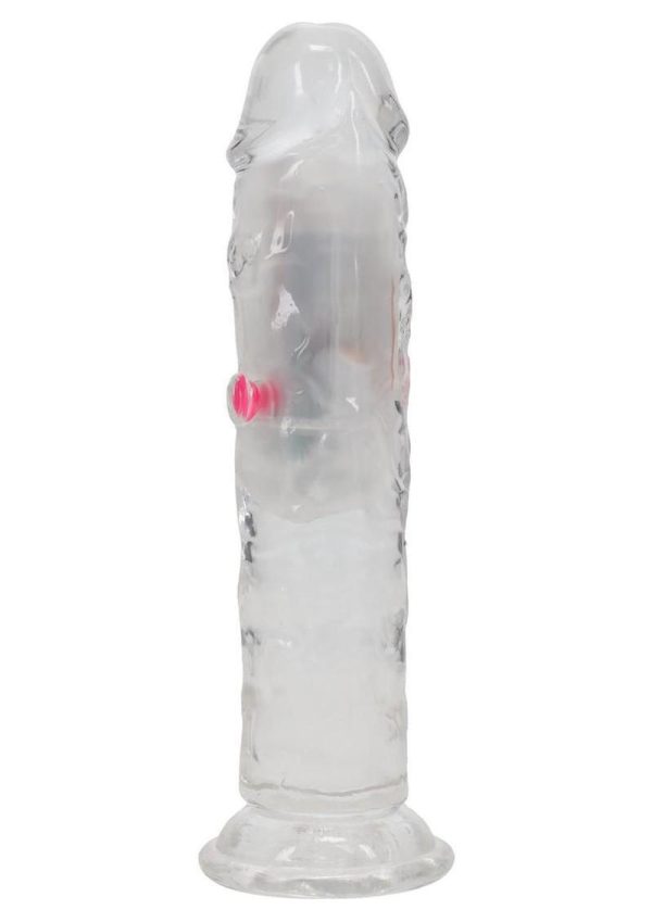 RealRock Vibrating LED Wireless Rechargeable Remote Control Straight Cock 6in - Clear