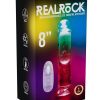RealRock Vibrating LED Wireless Rechargeable Remote Control Straight Cock 8in - Clear