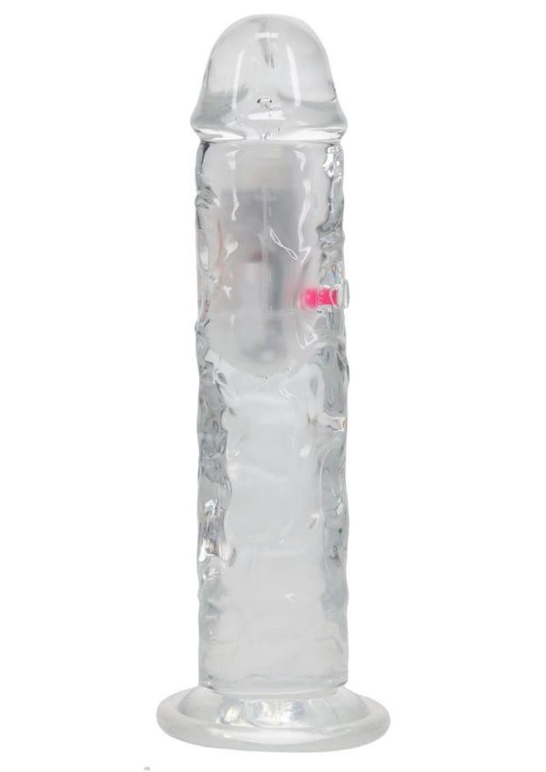 RealRock Vibrating LED Wireless Rechargeable Remote Control Straight Cock 8in - Clear - Image 3