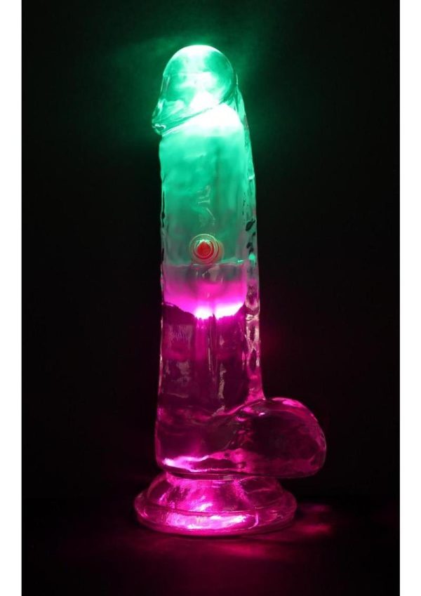 RealRock Vibrating LED Wireless Rechargeable Remote Control Cock with Balls 6in - Clear - Image 3