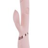 Vive Fronda Rechargeable Silicone Triple Motor G-Spot VIbrating and Tapping Leaf Clit Stimulator - Pink