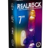 RealRock Vibrating LED Wireless Rechargeable Remote Control Cock with Balls 7in - Clear