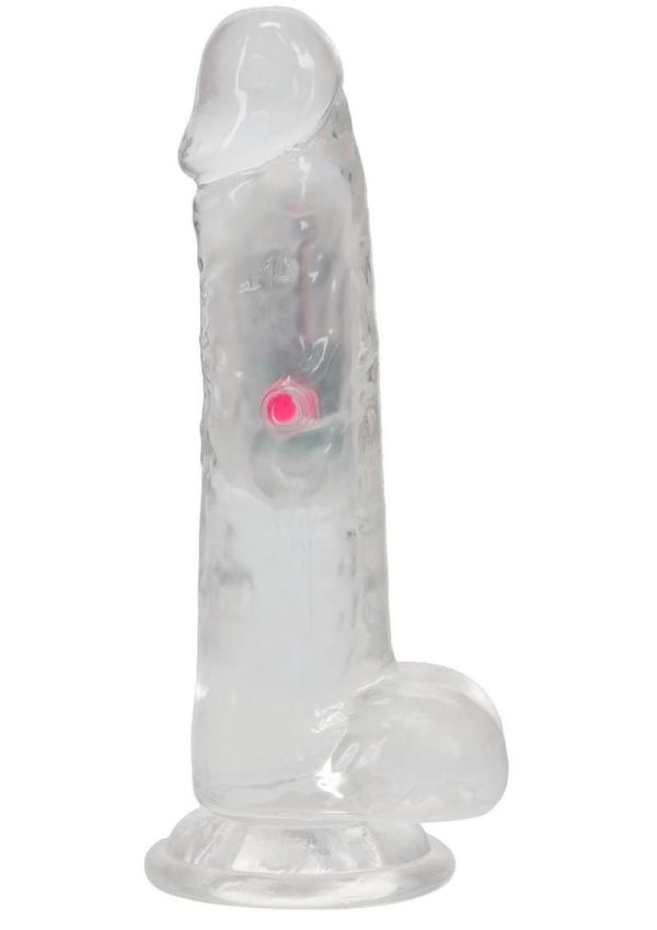 RealRock Vibrating LED Wireless Rechargeable Remote Control Cock with Balls 7in - Clear