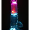 RealRock Vibrating LED Wireless Rechargeable Remote Control Cock with Balls 7in - Clear - Image 3