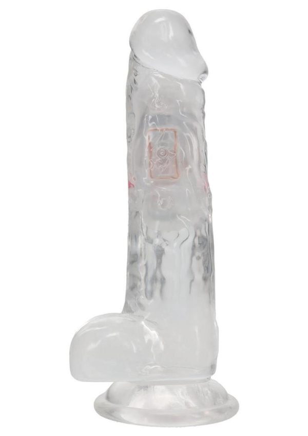 RealRock Vibrating LED Wireless Rechargeable Remote Control Cock with Balls 7in - Clear - Image 4