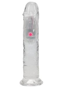 RealRock Vibrating LED Wireless Rechargeable Remote Control Straight Cock 7in - Clear