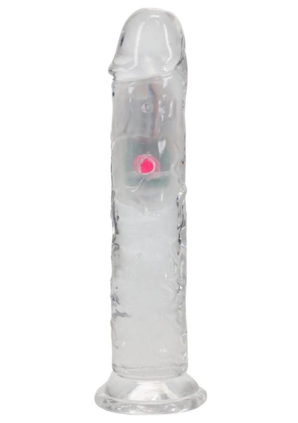RealRock Vibrating LED Wireless Rechargeable Remote Control Straight Cock 7in - Clear