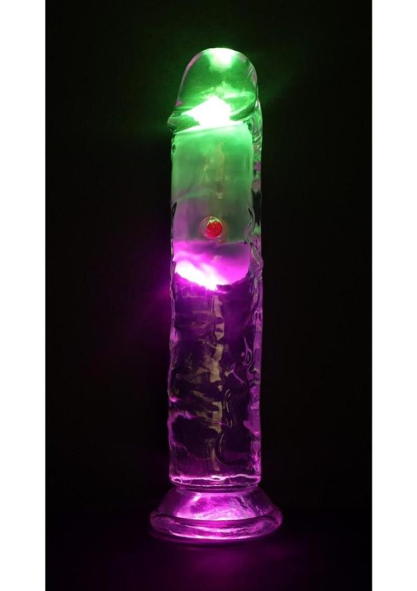 RealRock Vibrating LED Wireless Rechargeable Remote Control Straight Cock 7in - Clear - Image 3