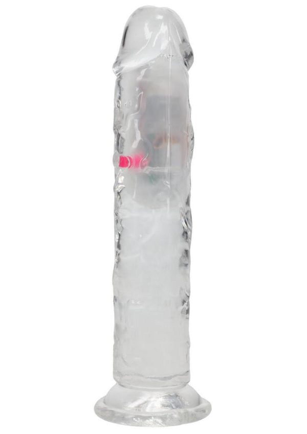 RealRock Vibrating LED Wireless Rechargeable Remote Control Straight Cock 7in - Clear - Image 4