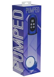 Pumped Engage  6 Function Automatic Rechargeable Penis Pump - Metallic Blue