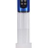 Pumped Engage  6 Function Automatic Rechargeable Penis Pump - Metallic Blue
