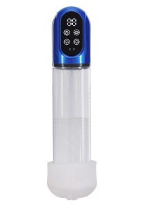 Pumped Engage  6 Function Automatic Rechargeable Penis Pump - Metallic Blue