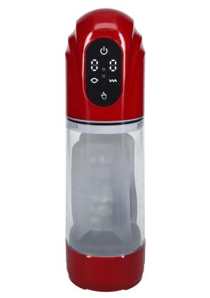 Pumped TechnoThrust 10 Function Automatic Masturbator - Metallic Red