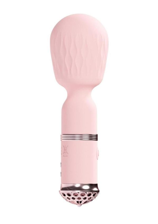 Loveline Velour 10 function Rechargeable Silicone MIni-Wand - Pink - Image 3