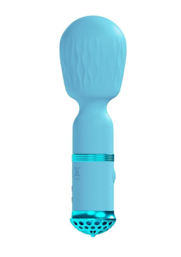 Loveline Velour 10 function Rechargeable Silicone MIni-Wand - Blue - Image 3