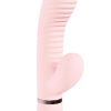 Loveline Mystique 10 Function Rechargeable Silicone Ribbed Rabbit - Pink - Image 3
