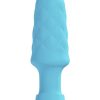 Loveline Velvet Rechargeable Silicone Vibrating Plug with Remote Control - Blue - Image 3