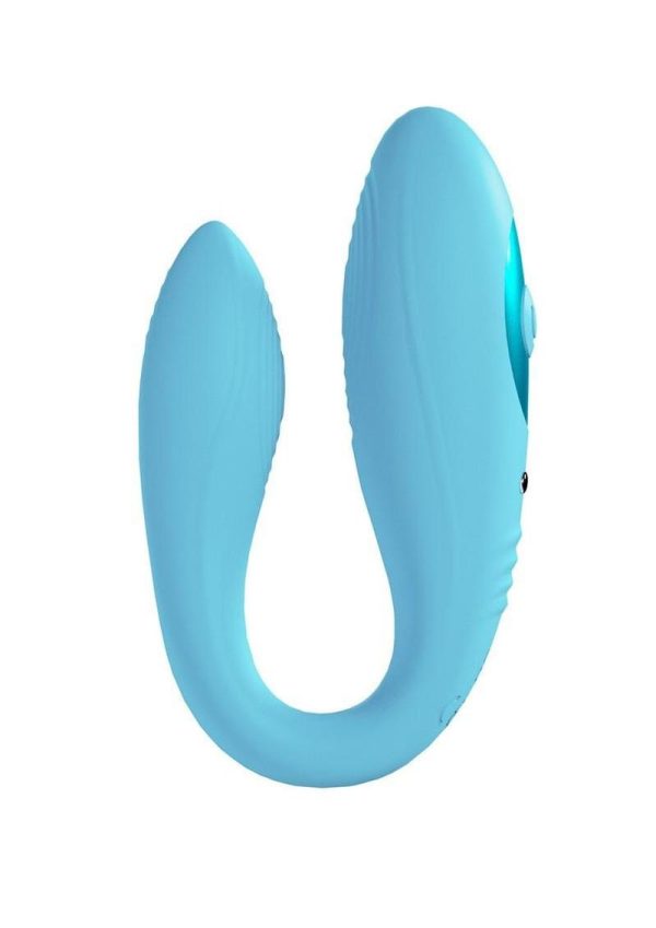 Loveline Charme Rechargeable Silicone Dual Motor Vibrator - Blue - Image 3