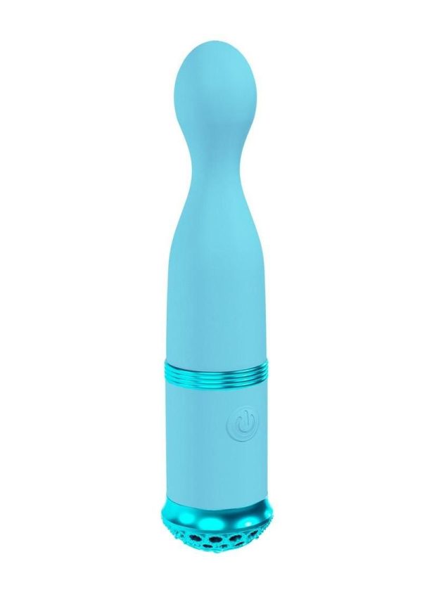 Loveline Finesse 10 Function Rechargeable Silicone Ball Tip Vibrator - Blue - Image 3