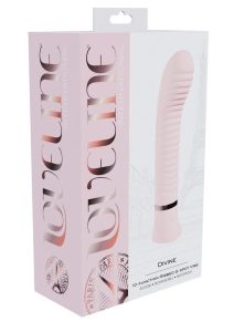 Loveline Divine 10 Function Rechargeable Silicone Ribbed G-Spot Vibrator - Pink
