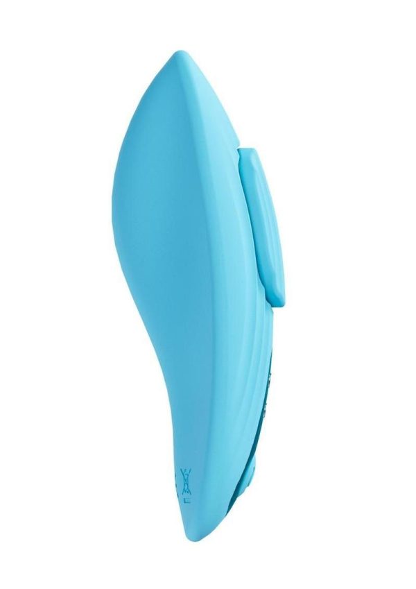 Loveline Celeste Rechargeable Silicone Panty Vibe with Remote - Blue - Image 3