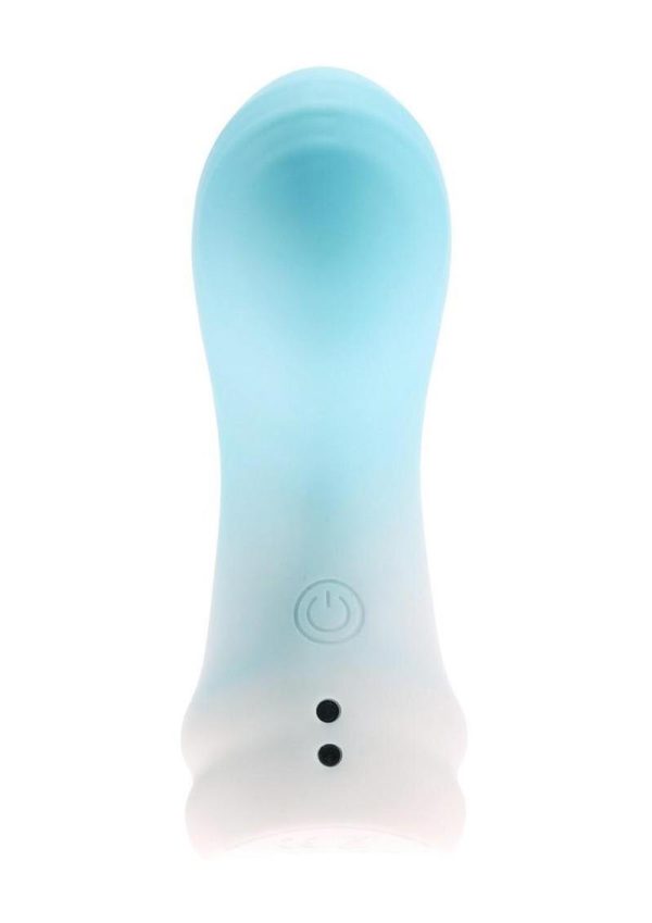 Loveline Mist 10 Function Rechargeable Silicone Finger Vibrator - Blue - Image 3