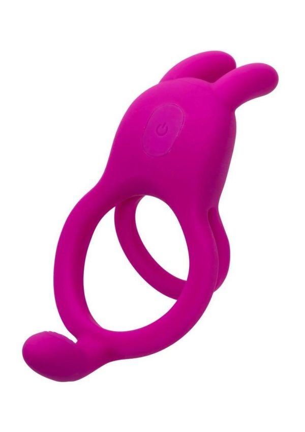 Closer intimate Rechargeable Ring Touch Silicone Dual Vibe Cock Ring with Clitoral Stimulator - Pink - Image 3