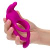 Closer intimate Rechargeable Ring Touch Silicone Dual Vibe Cock Ring with Clitoral Stimulator - Pink - Image 4