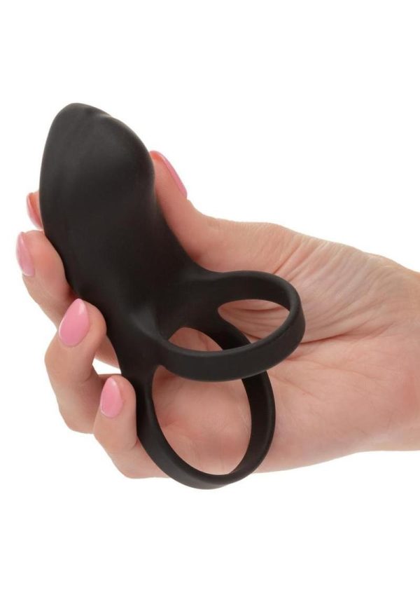Closer Intimate Rechargeable Ring Feel Silicone Cock Ring - Black - Image 4